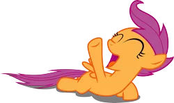 Size: 8322x4949 | Tagged: absurd resolution, artist:chezne, derpibooru import, female, filly, laughing, open mouth, safe, scootaloo, simple background, solo, transparent background, vector