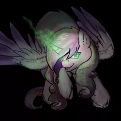 Size: 5000x5000 | Tagged: absurd resolution, artist:muserkikki, changeling, derpibooru import, disguise, disguised changeling, fake cadance, magic, princess cadance, queen chrysalis, safe, solo