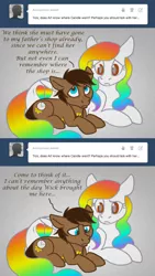 Size: 700x1244 | Tagged: artist:aisu-isme, ask the creepy ponies, colt, derpibooru import, male, oc, oc:artbeat, oc:tick tock, safe, unofficial characters only