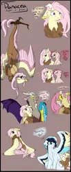 Size: 1500x3600 | Tagged: artist:bluesidearts, colored wings, colored wingtips, confused, crying, cute, derpibooru import, discord, discute, draconequus, draconequus oc, feather, floppy ears, frown, grin, hanging, hiding, hybrid, looking back, nervous, next generation, oc, oc:dapple pie, oc:panacea, oc:quick breeze, offspring, open mouth, parent:cheese sandwich, parent:discord, parent:fluttershy, parent:pinkie pie, parent:rainbow dash, parents:cheesepie, parents:discoshy, parent:soarin', parents:soarindash, sad, safe, scared, scrunchy face, shivering, sitting, smiling, smirk, squee, tail hold, wide eyes