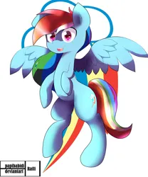 Size: 2020x2431 | Tagged: artist:papibabidi, derpibooru import, rainbow dash, rearing, safe, solo, spread wings