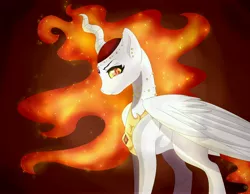 Size: 6480x5040 | Tagged: safe, artist:loladotz, derpibooru import, nightmare star, princess celestia, absurd resolution, profile, solo