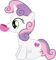 Size: 5599x6000 | Tagged: absurd resolution, artist:agrol, artist:slb94, cute, cutie mark, derpibooru import, diasweetes, drinking, food, safe, simple background, sitting, solo, sweetie belle, sweet tea belle, tea, the cmc's cutie marks, transparent background, vector