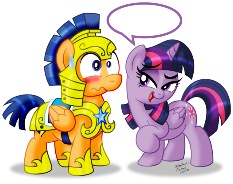 Size: 1024x811 | Tagged: safe, artist:aleximusprime, derpibooru import, flash sentry, twilight sparkle, twilight sparkle (alicorn), alicorn, pony, bedroom eyes, couple, exploitable, exploitable meme, female, flashlight, flirty, male, mare, meme, nervous, scared, seductive, shipping, simple background, speech bubble, straight, transparent background