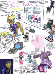 Size: 3000x4000 | Tagged: artist:brainflowcrash, artist:living_dead, artist:strangersaurus, back to the future part 2, bicycle, cigarette, derpibooru import, drawpile disasters, fluttershy, metal gear, ms. harshwhinny, pinkie pie, rarity, safe, scootaloo, smoking, tron