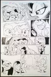 Size: 658x1000 | Tagged: apple bloom, applejack, artist:andypriceart, black and white, comic, cutie mark crusaders, derpibooru import, fluttershy, grayscale, idw, lineart, mane seven, mane six, mirror, pinkie pie, queen chrysalis, rainbow dash, rarity, safe, scootaloo, spike, sweetie belle, traditional art, twilight sparkle