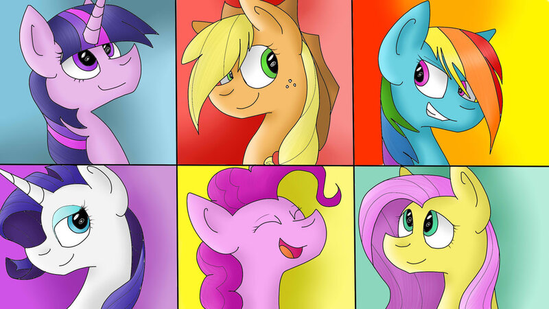 Size: 1024x576 | Tagged: applejack, artist:despotshy, derpibooru import, fluttershy, mane six, pinkie pie, portrait, rainbow dash, rarity, safe, twilight sparkle