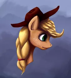 Size: 1209x1323 | Tagged: applejack, artist:blurpaint, braid, derpibooru import, portrait, safe, solo