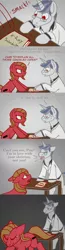 Size: 696x2688 | Tagged: artist:aisu-isme, ask the creepy ponies, breaking up, crying, derpibooru import, oc, oc:dr. x-ray, oc:pun, safe, unofficial characters only, wat