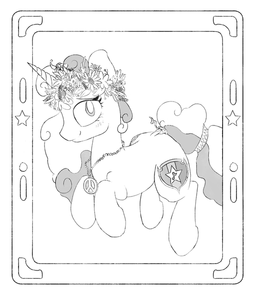 Size: 1943x2243 | Tagged: safe, artist:woonasart, derpibooru import, sweetie belle, grayscale, monochrome, solo