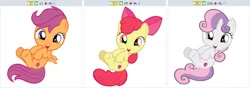 Size: 766x270 | Tagged: adorabloom, apple bloom, artist:disneybrony2012, cute, cutealoo, cutie mark, cutie mark crusaders, derpibooru, derpibooru import, diabetes, diasweetes, exploitable meme, juxtaposition, juxtaposition win, looking at you, meme, meta, on back, open mouth, safe, scootaloo, simple background, smiling, sweetie belle, the cmc's cutie marks, vector, weapons-grade cute, white background