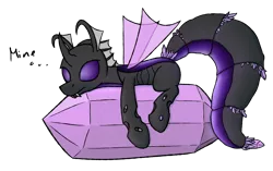 Size: 2924x1832 | Tagged: artist:moemneop, changeling, changeling oc, crystal, derpibooru import, oc, oc:memorynumber, possessive, protecting, purple changeling, safe, solo, unofficial characters only