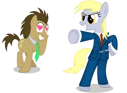 Size: 10000x7300 | Tagged: safe, artist:caliazian, derpibooru import, derpy hooves, doctor whooves, time turner, pony, .ai available, absurd resolution, bipedal, clothes, cosplay, costume, doctor who, grin, heart eyes, simple background, sonic screwdriver, suit, tenth doctor, transparent background, underhoof, vector, wingding eyes