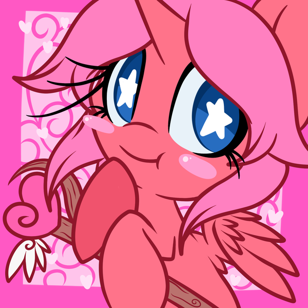 Size: 1500x1500 | Tagged: safe, artist:starlightlore, derpibooru import, oc, oc:cherry bloom, unofficial characters only, alicorn, pony, :t, alicorn oc, blushing, cute, solo, starry eyes, wingding eyes