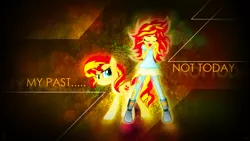 Size: 1920x1080 | Tagged: safe, artist:90sigma, artist:antylavx, artist:pwnagespartan, artist:zuko42, derpibooru import, sunset shimmer, pony, unicorn, equestria girls, my past is not today, rainbow rocks, clothes, collaboration, duality, eyes closed, human ponidox, open mouth, self ponidox, solo, transformation, wallpaper