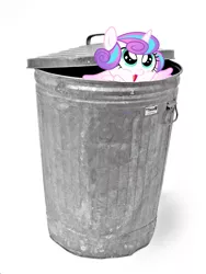 Size: 1200x1600 | Tagged: abuse, derpibooru import, drama, flurrybuse, flurry heart drama, princess flurry heart, safe, solo, the crystalling, trash can