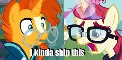 Size: 534x262 | Tagged: crack shipping, derpibooru import, edit, edited screencap, female, image macro, male, meme, moondancer, safe, screencap, shipping, straight, sunburst, sundancer, the crystalling