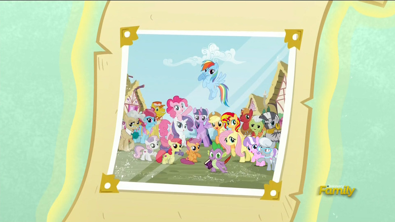 Size: 1920x1080 | Tagged: safe, derpibooru import, edit, edited screencap, screencap, apple bloom, applejack, big macintosh, carrot cake, cup cake, diamond tiara, fluttershy, granny smith, mayor mare, pinkie pie, rainbow dash, rarity, scootaloo, silver spoon, spike, sunset shimmer, sweetie belle, twilight sparkle, twilight sparkle (alicorn), zecora, alicorn, pony, zebra, the crystalling, alternate mane seven, cutie mark crusaders, discovery family logo, female, intro, mane seven, mane six, mare, opening