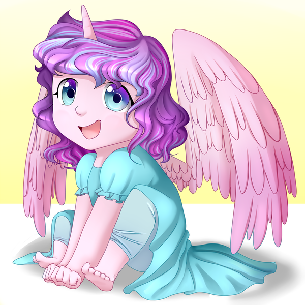 Size: 1500x1500 | Tagged: safe, artist:orauraa, derpibooru import, princess flurry heart, human, equestria girls, the crystalling, cute, equestria girls-ified, female, flurrybetes, horned humanization, humanized, solo, winged humanization