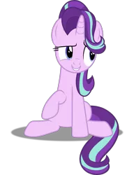 Size: 3073x4000 | Tagged: absurd resolution, artist:dashiesparkle, derpibooru import, edit, full body, ponyscape, raised eyebrow, safe, simple background, sitting, solo, starlight glimmer, .svg available, the crystalling, transparent background, vector, vector edit