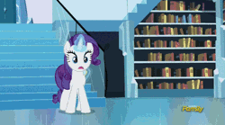 Size: 500x277 | Tagged: safe, derpibooru import, screencap, rarity, shining armor, spike, starlight glimmer, the crystalling, animated, barrier, beam, deflecting, discovery family logo, gritted teeth, hammerspace, it keeps happening, levitation, loop, magic, mirror, shield, telekinesis, wink