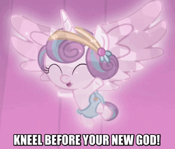 Size: 994x847 | Tagged: safe, derpibooru import, screencap, princess flurry heart, crystal pony, pony, the crystalling, animated, baby, baby alicorn, baby flurry heart, baby pony, cloth diaper, cooing, crystal diaper, crystallized, cute, diaper, diapered, diapered filly, female, filly, flurrybetes, hairclip, happy, loop, open mouth, pink diaper, safety pin, smiling