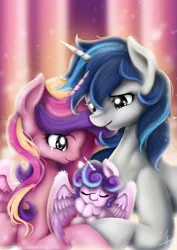 Size: 1024x1448 | Tagged: artist:digitalcyn, crying, cute, cutedance, derpibooru import, female, flurrybetes, male, princess cadance, princess flurry heart, royal family, safe, shining adorable, shining armor, shiningcadance, shipping, straight, tears of joy, the crystalling, wing fluff