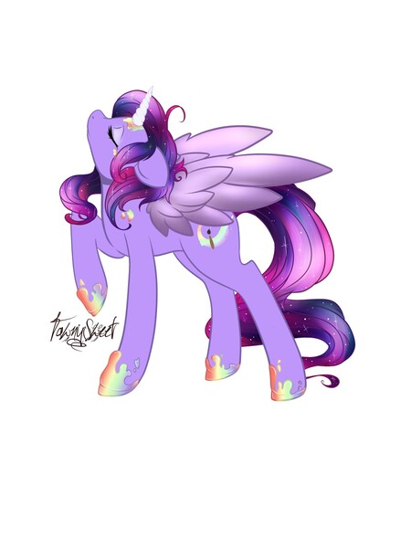 Size: 960x1280 | Tagged: safe, artist:tawnysweet, derpibooru import, oc, oc:dazzling talents, unofficial characters only, alicorn, pony, alicorn oc, solo