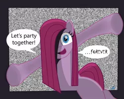 Size: 1280x1024 | Tagged: artist:nuka-kitty, creepy, creepy smile, derpibooru import, giffany, gravity falls, grimdark, monitor, party, party of one, pinkamena diane pie, pinkie pie, solo, soos and the real girl, the fourth wall cannot save you, the ring, yandere, yandere pie