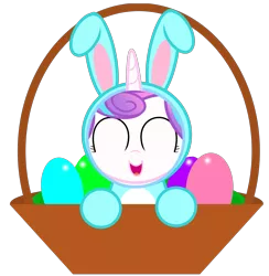 Size: 1865x1909 | Tagged: artist:comfydove, artist:lil-lovey, basket, bunny costume, clothes, cute, derpibooru import, easter, flurrybetes, princess flurry heart, safe, simple background, solo, the crystalling, transparent background, vector