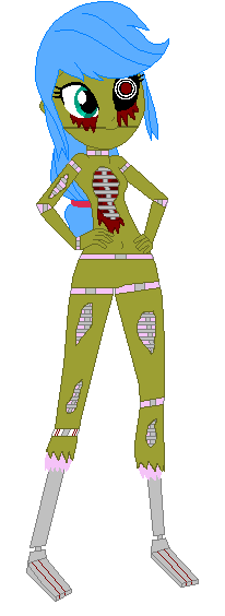 Size: 206x564 | Tagged: semi-grimdark, artist:westrail642fan, derpibooru import, oc, oc:crystal sky, unofficial characters only, equestria girls, blood, equestria girls-ified, five nights at freddy's, five nights at freddy's 3, glowing eyes, springtrap, springtrapped