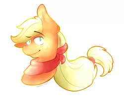 Size: 2967x2349 | Tagged: safe, artist:sketch0works, derpibooru import, applejack, bandana, hatless, missing accessory, portrait, simple background, solo