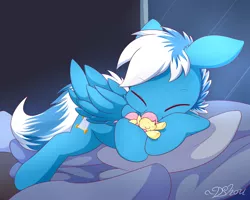Size: 1280x1024 | Tagged: safe, artist:dshou, derpibooru import, fluttershy, oc, unofficial characters only, pegasus, pony, cute, pillow, plushie, sleeping, solo