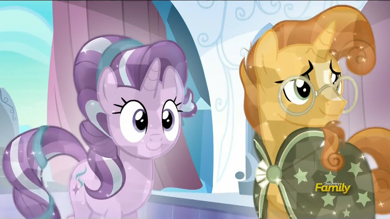 865840 - safe, derpibooru import, screencap, starlight glimmer, sunburst,  crystal pony, pony, unicorn, the crystalling, crystallized, cute, discovery  family logo, female, glasses, glimmerbetes, male, mare, smiling, stallion -  Twibooru