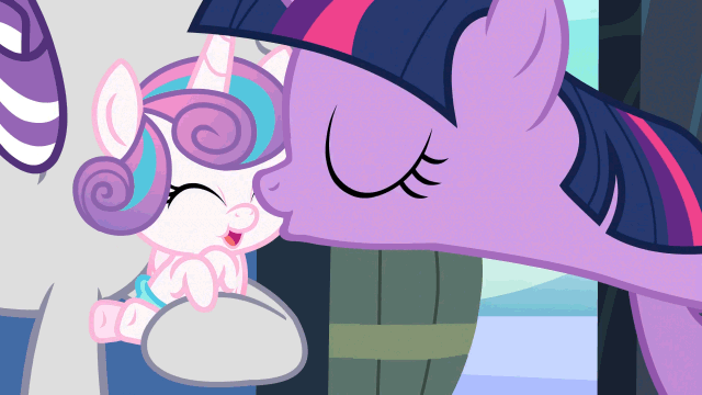 Size: 640x360 | Tagged: safe, derpibooru import, edit, screencap, princess flurry heart, twilight sparkle, twilight sparkle (alicorn), twilight velvet, alicorn, pony, the crystalling, animated, aunt and niece, auntie twilight, baby, baby pony, cute, diabetes, diaper, extreme speed animation, female, flurrybetes, grandmother and grandchild, happy, kiss on the cheek, kissing, mare, smiling, weapons-grade cute
