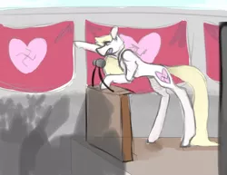 Size: 3850x2975 | Tagged: safe, artist:hetaoniftw1, derpibooru import, oc, oc:aryanne, unofficial characters only, earth pony, pony, backwards swastika, crowd, female, flag, heart, heil, microphone, nazi, podium, speech, swastika, talking