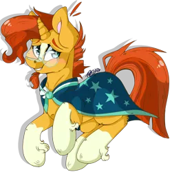 Size: 4096x4096 | Tagged: dead source, safe, artist:doodlehorse, derpibooru import, sunburst, pony, unicorn, absurd resolution, blushing, solo, stallion