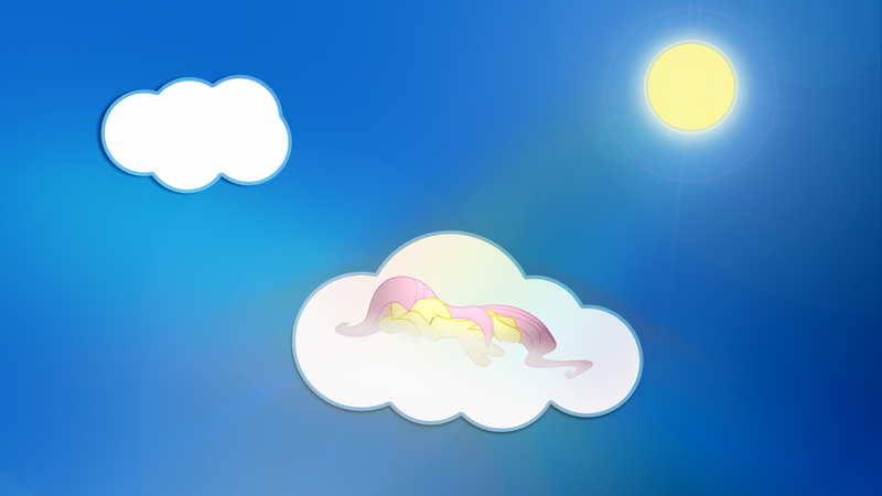 Size: 2560x1440 | Tagged: artist:brovic43, artist:ext109, cloud, crying, derpibooru import, fluttershy, safe, simple, sun, vector, wallpaper