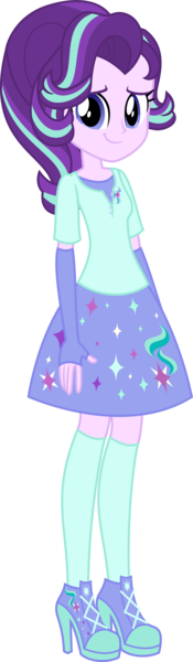 Size: 1471x5050 | Tagged: safe, artist:osipush, derpibooru import, starlight glimmer, equestria girls, the crystalling, absurd resolution, clothes, cute, equestria girls-ified, fingerless gloves, glimmerbetes, gloves, high heels, inkscape, looking at you, shoes, simple background, skirt, socks, solo, transparent background, vector