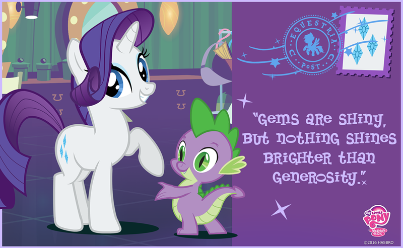 Size: 960x591 | Tagged: derpibooru import, facebook, my little pony logo, official, postal, rarity, safe, spike