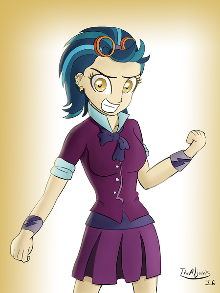 Size: 800x1067 | Tagged: safe, artist:thealjavis, derpibooru import, indigo zap, equestria girls, friendship games, clothes, crystal prep academy uniform, school uniform, solo