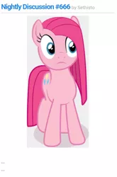 Size: 526x796 | Tagged: 666, derpibooru import, equestria daily, pinkie pie, safe, screencap