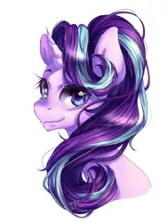 Size: 768x1024 | Tagged: artist:iponylover, bust, derpibooru import, portrait, safe, simple background, solo, starlight glimmer, white background