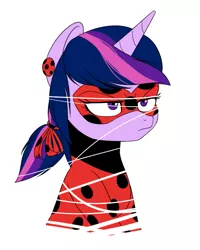 Size: 603x755 | Tagged: artist:supermare, clothes, costume, crossover, derpibooru import, miraculous ladybug, safe, solo, twilight sparkle