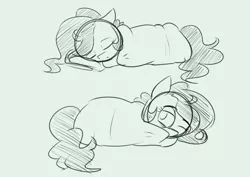 Size: 1280x908 | Tagged: artist:estrill, blanket, blanket burrito, derpibooru import, monochrome, oc, oc:cookiebutt, safe, solo, unofficial characters only