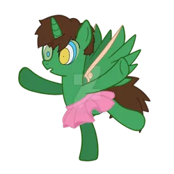 Size: 1024x1024 | Tagged: safe, artist:water-kirby, derpibooru import, oc, oc:frost d. tart, unofficial characters only, alicorn, pony, alicorn oc, ballet, clothes, crossdressing, dancing, hypnosis, hypnotized, kaa eyes, tutu, watermark