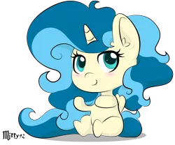 Size: 3582x2976 | Tagged: safe, artist:mirry92, derpibooru import, oc, oc:tina fountain heart, unofficial characters only, alicorn, pony, 2016, chibi, cute, digital art, female, filly, happy, horn, looking at you, ponysona, sitting, small, smiling, solo, wings