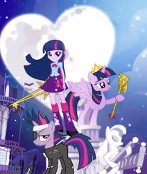 Size: 1018x1200 | Tagged: safe, artist:pixelkitties, derpibooru import, twilight sparkle, twilight sparkle (alicorn), equestria girls, future twilight, human ponidox, key of magic, keyblade, kingdom hearts, mare in the moon, moon, new crown, scepter, self ponidox, twilight scepter