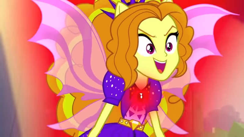 Size: 1366x768 | Tagged: safe, derpibooru import, screencap, adagio dazzle, siren, equestria girls, rainbow rocks, fin wings, ponied up, welcome to the show, wide eyes