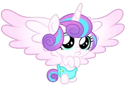 Size: 4500x3100 | Tagged: safe, artist:mixiepie, derpibooru import, princess flurry heart, alicorn, pony, the crystalling, about to cry, absurd resolution, baby, baby pony, cloth diaper, cute, diaper, flurrybetes, large wings, paint tool sai, pouting, sad, sad eyes, safety pin, simple background, solo, spread wings, transparent background, vector, weapons-grade cute, wings